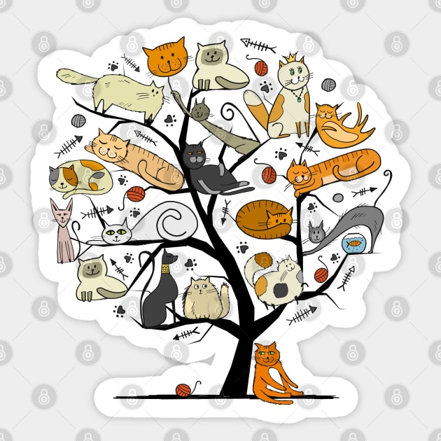 Cats Tree Sticker by stark.shop